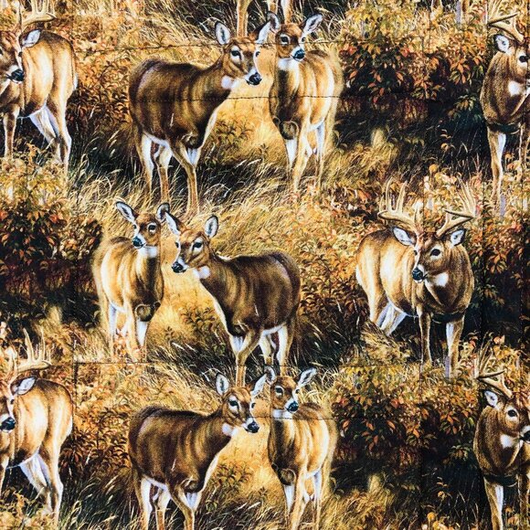 Quilted Wall Hanging Buck & Doe Deer Rustic Wildlife Decor Cabin LodCore Homemad - Picture 6 of 10